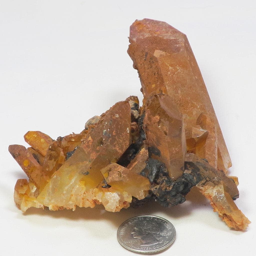 Uncleaned Arkansas Quartz Crystal Cluster with Window and Goethite