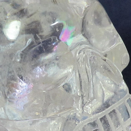 Carved Quartz Crystal Skull with Rainbow from Brazil