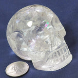 Carved Quartz Crystal Skull with Rainbow from Brazil