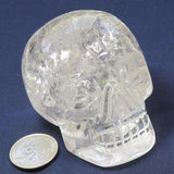 Carved Quartz Crystal Skull with Rainbows from Brazil