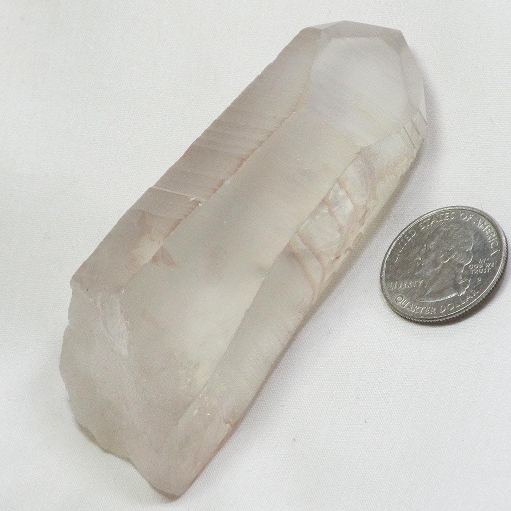 Pink Lemurian Quartz Crystal Point w/ Time-Link Activation from Brazil