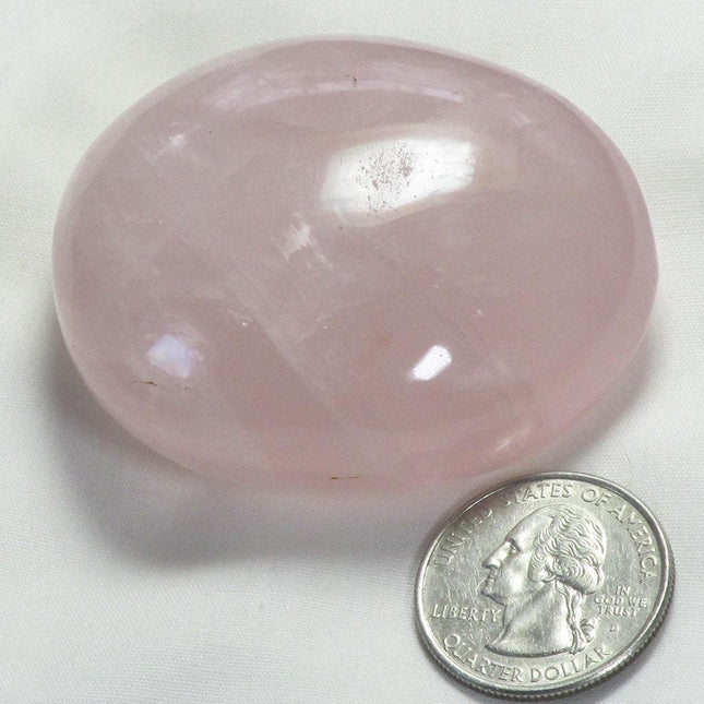 Polished Rose Quartz Crystal Palm Stone from Madagascar