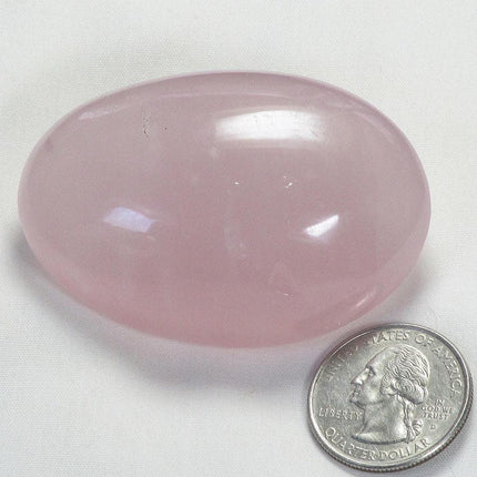 Polished Rose Quartz Crystal Palm Stone from Madagascar