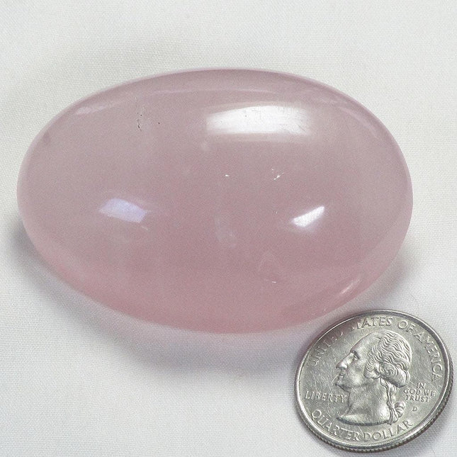 Polished Rose Quartz Crystal Palm Stone from Madagascar