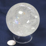 Polished Clear Quartz Crystal Sphere Ball with Rainbows from Brazil