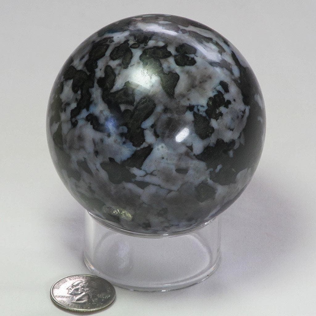 Larger Polished Indigo Gabbro Sphere Ball from Madagascar