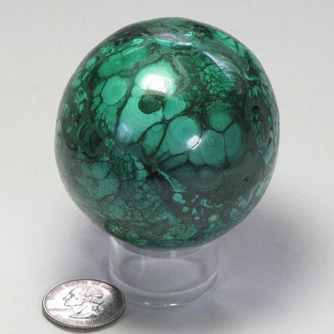 Polished Malachite Sphere Ball from the Congo