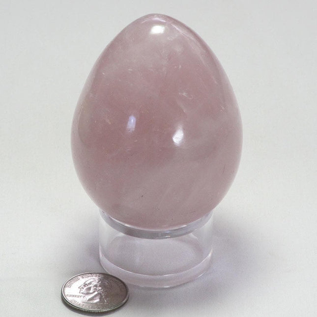 Polished Rose Quartz Crystal Egg from Madagascar