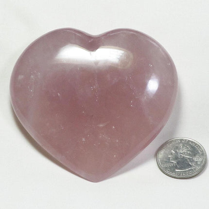 Polished Rose Quartz Crystal Heart from Madagascar