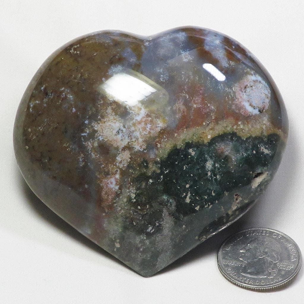 Polished Ocean Jasper Heart from Madagascar