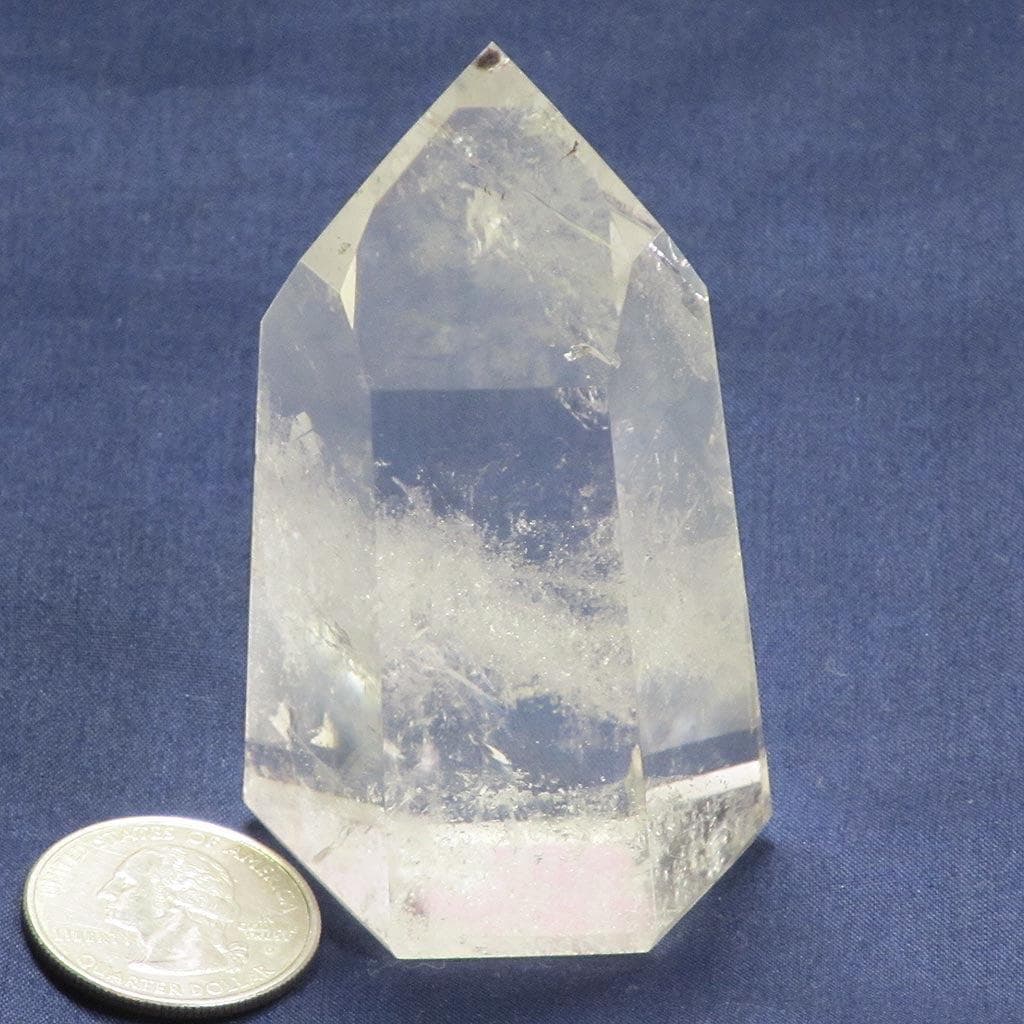 Polished Clear Quartz Crystal Dow Point from Brazil