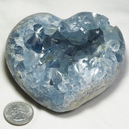 Polished Celestite Heart from Madagascar