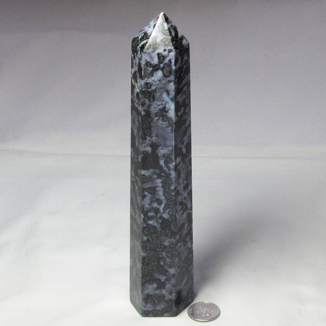 Large Polished Indigo Gabbro Generator Point from Madagascar