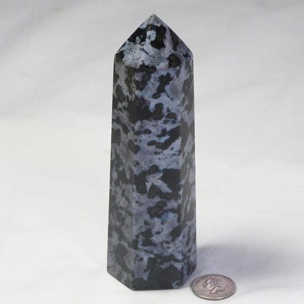 Large Polished Indigo Gabbro Generator Point from Madagascar