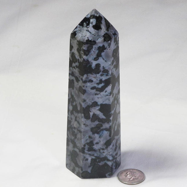 Large Polished Indigo Gabbro Generator Point from Madagascar