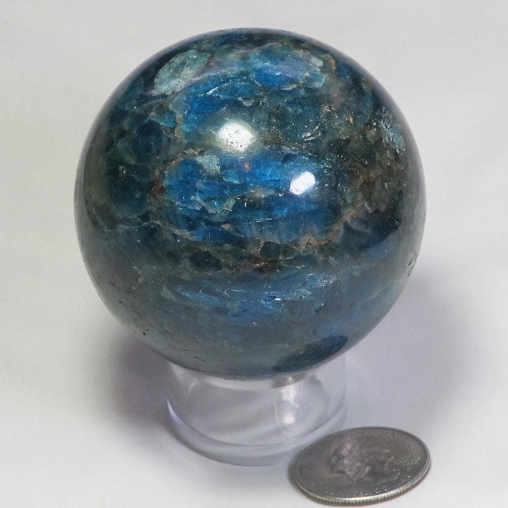Polished Blue Apatite Sphere Ball from Madagascar