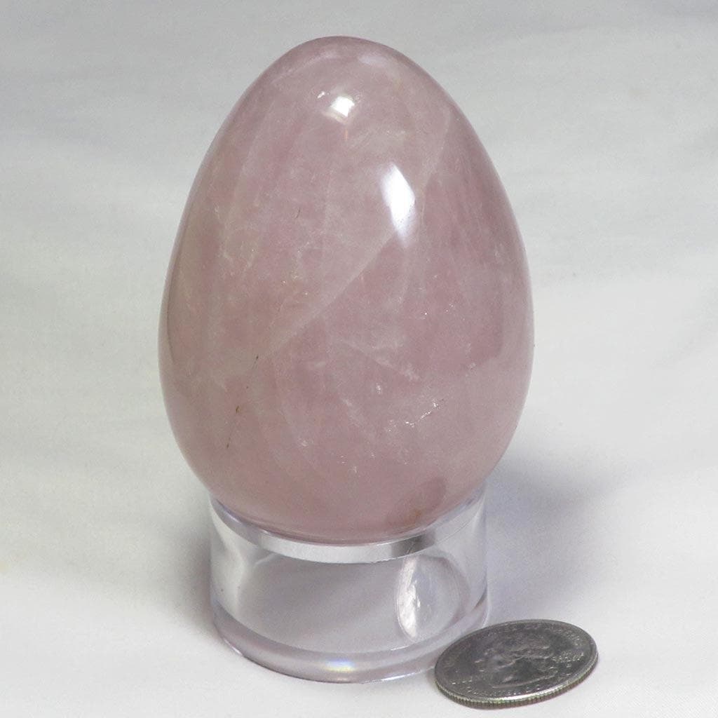 Polished Rose Quartz Crystal Egg from Madagascar