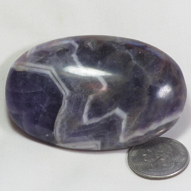 Polished Chevron Amethyst Palm Stone from India