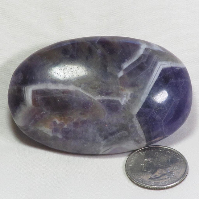 Polished Chevron Amethyst Palm Stone from India
