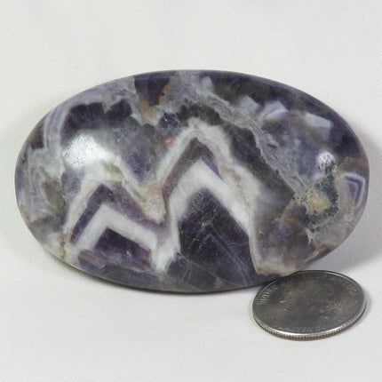 Polished Chevron Amethyst Palm Stone from India