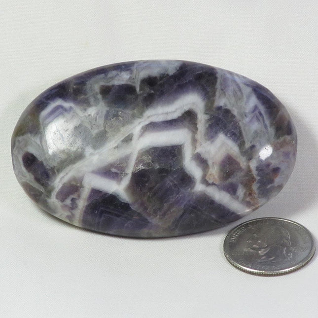 Polished Chevron Amethyst Palm Stone from India
