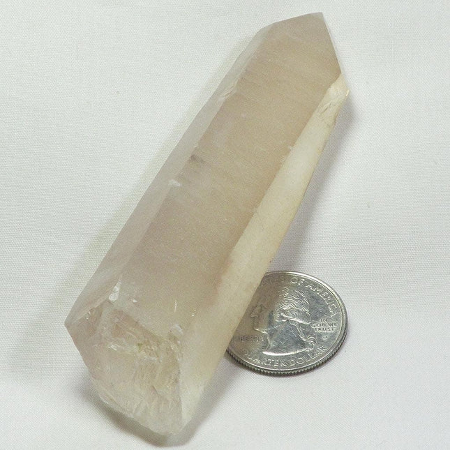Pink Lemurian Seed Quartz Crystal Point from Brazil