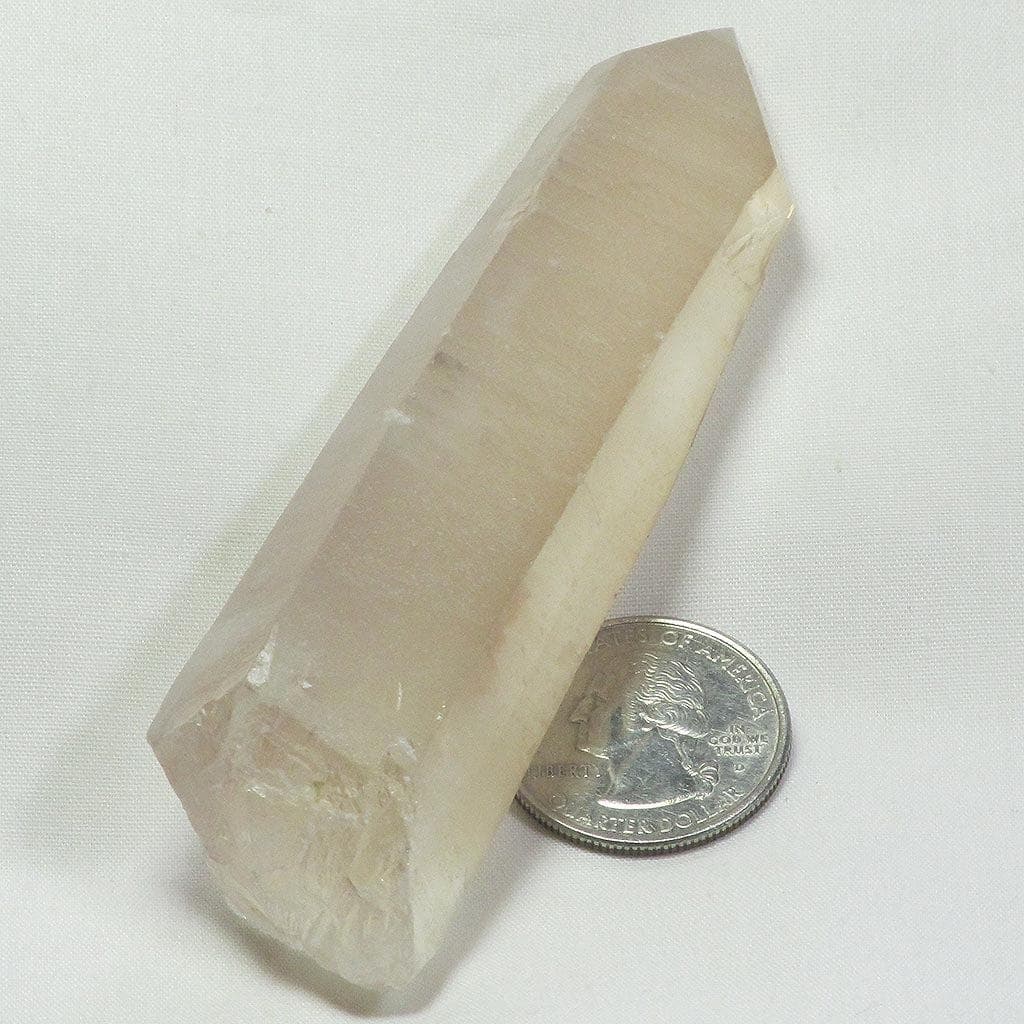 Pink Lemurian Seed Quartz Crystal Point from Brazil