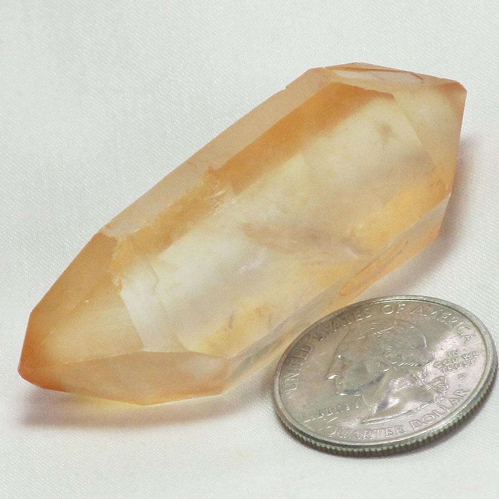 Tangerine Quartz Crystal Double Terminated Point from Brazil