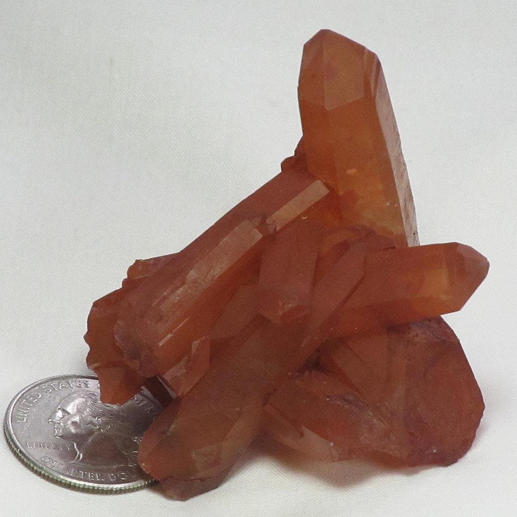 Tangerine Quartz Crystal Cluster with Time-Link Activation from Brazil
