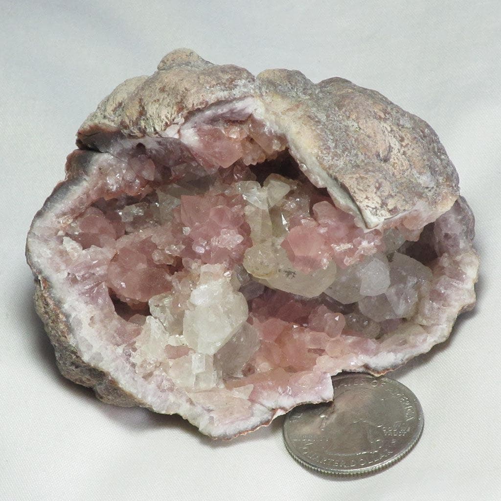 Pink Amethyst Geode with Calcite from Patagonia, Argentina