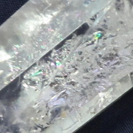 Polished Quartz Crystal Double Terminated Tabby Point with Rainbows