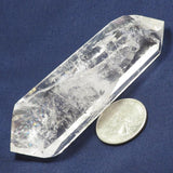 Polished Quartz Crystal Double Terminated Tabby Point with Rainbows