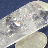 Polished Clear Quartz Crystal Double Terminated Point with Rainbows