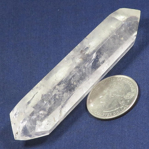 Polished Clear Quartz Crystal Double Terminated Point with Rainbows