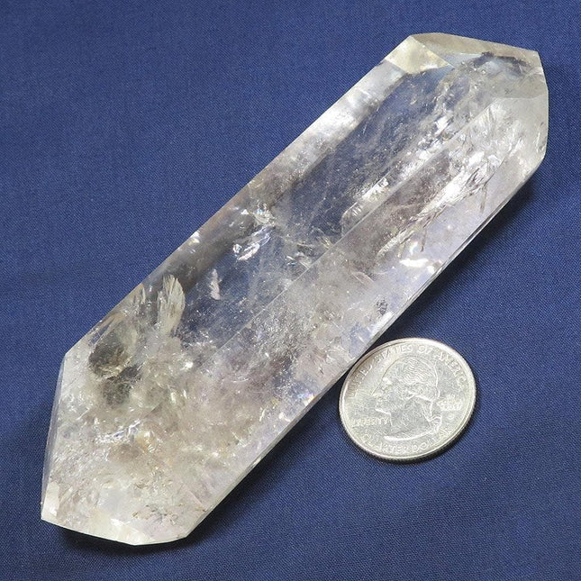 Polished Smoky Quartz Crystal Double Terminated Point with Rainbows