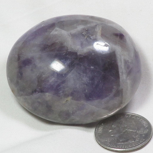 Polished Chevron Amethyst Palm Stone from Madagascar
