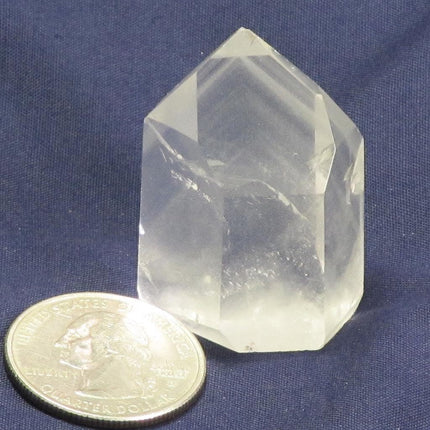 Polished Quartz Crystal Point with Phantoms from Brazil