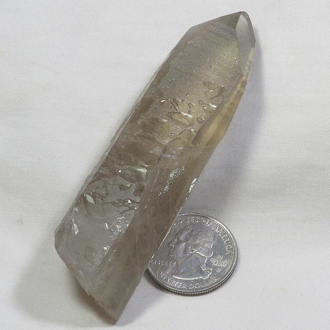 Smoky Lemurian Quartz Crystal Point from Brazil w/ Time-Link