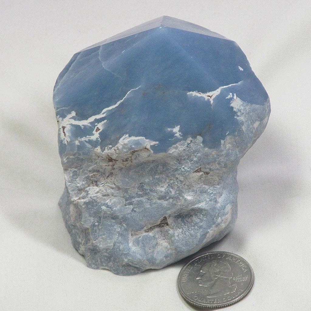 Top Polished Angelite Generator Point from Peru