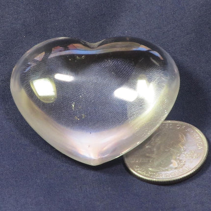 Polished Quartz Crystal Heart from Brazil