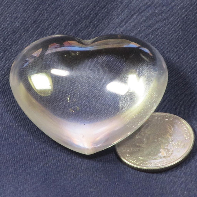 Polished Quartz Crystal Heart from Brazil