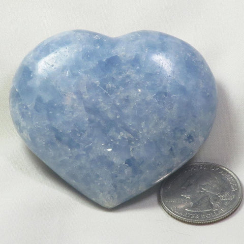 Polished Blue Calcite  Heart from Madagascar
