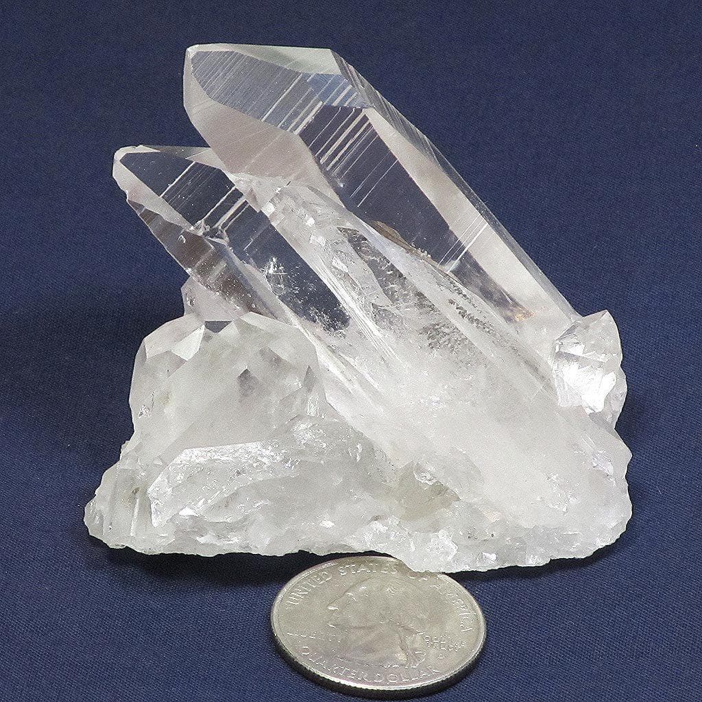 Arkansas Quartz Crystal Cluster with Manganese Dendrite Inclusion