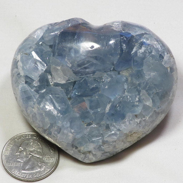 Polished Celestite Heart from Madagascar