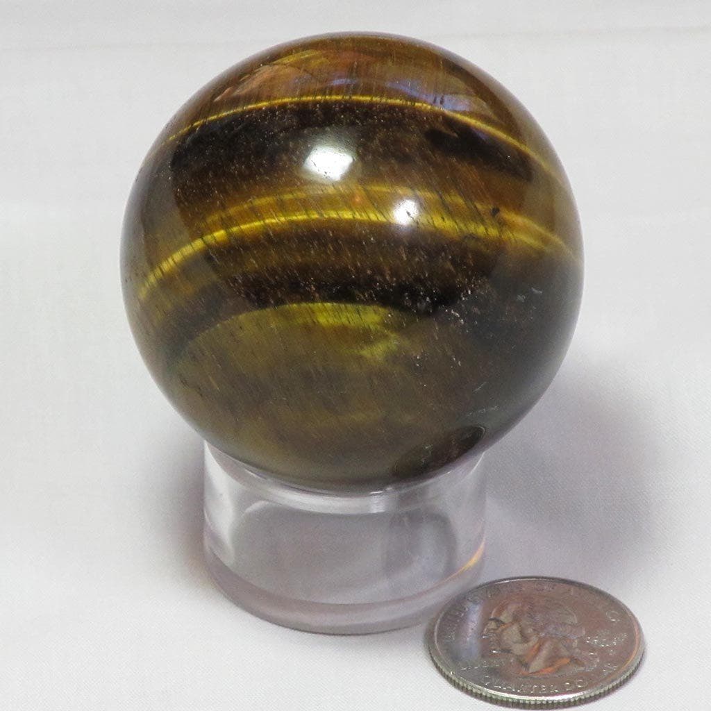 Polished Golden Tiger Eye Sphere Ball from Central Africa