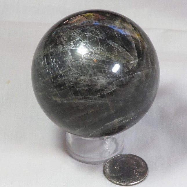 Polished Black Moonstone Sphere Ball from Madagascar