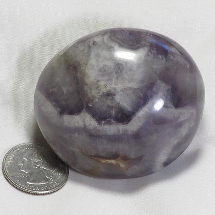 Polished Chevron Amethyst Palm Stone from Madagascar
