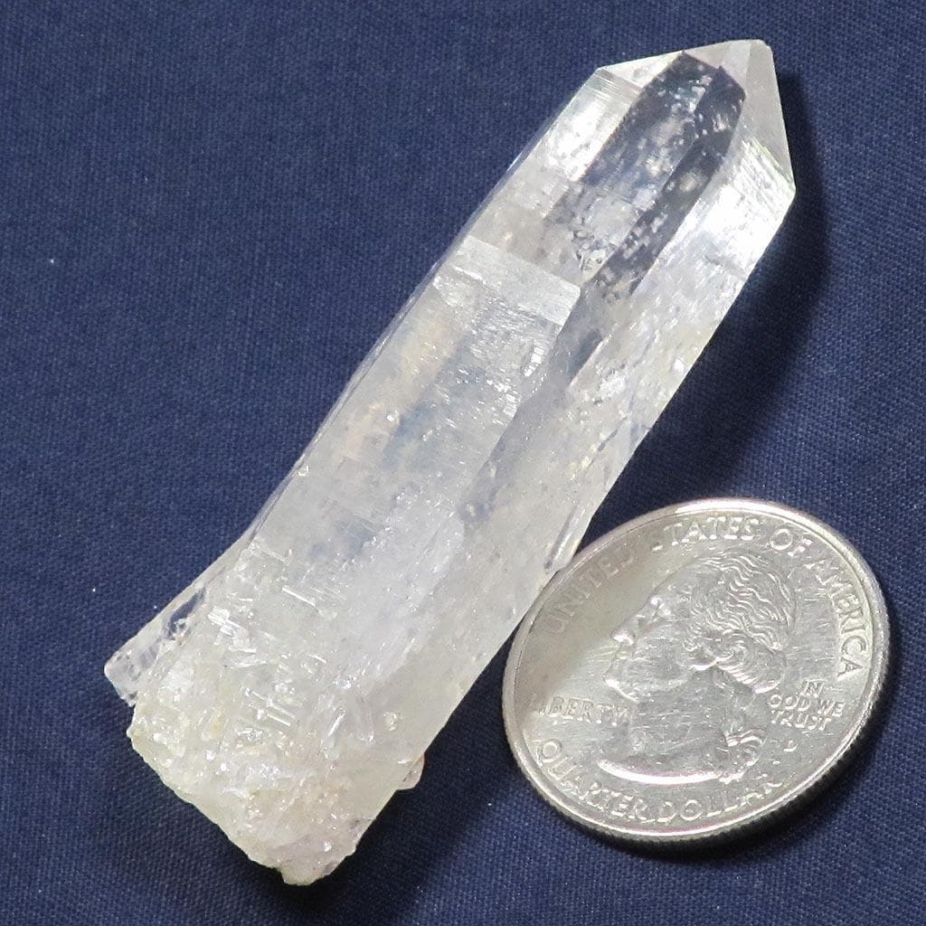 Blue Smoke Lemurian Quartz Crystal Point w/ Cookite from Colombia
