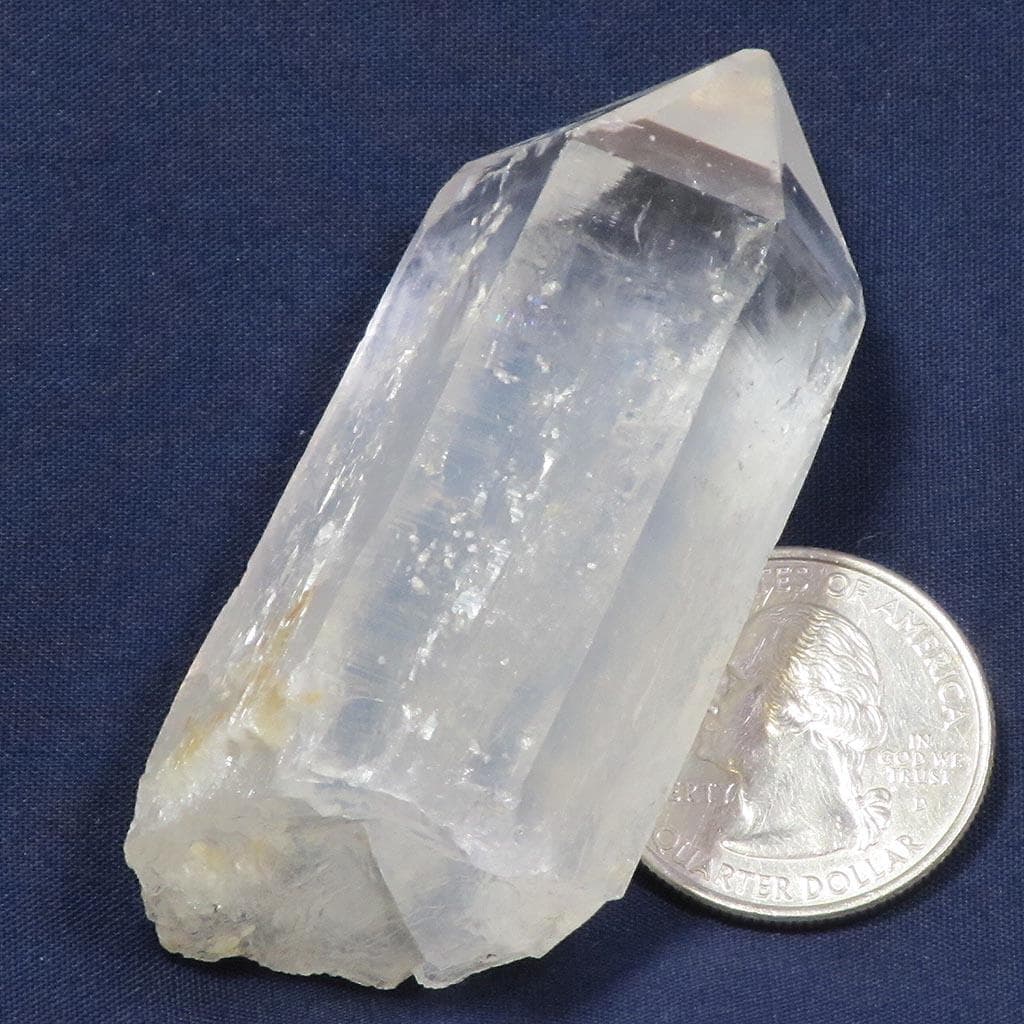 Blue Smoke Lemurian Quartz Crystal Generator Point from Colombia