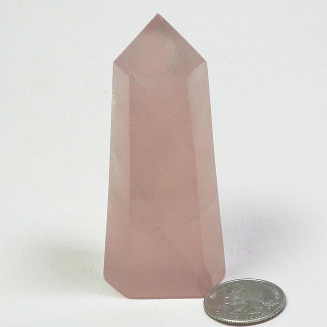 Polished Rose Quartz Crystal Point from Madagascar